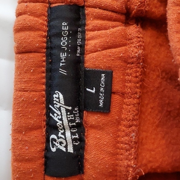 Brooklyn Cloth- Mens Jogging Pants Rust colored side pockets Sz.Large - Picture 9 of 10